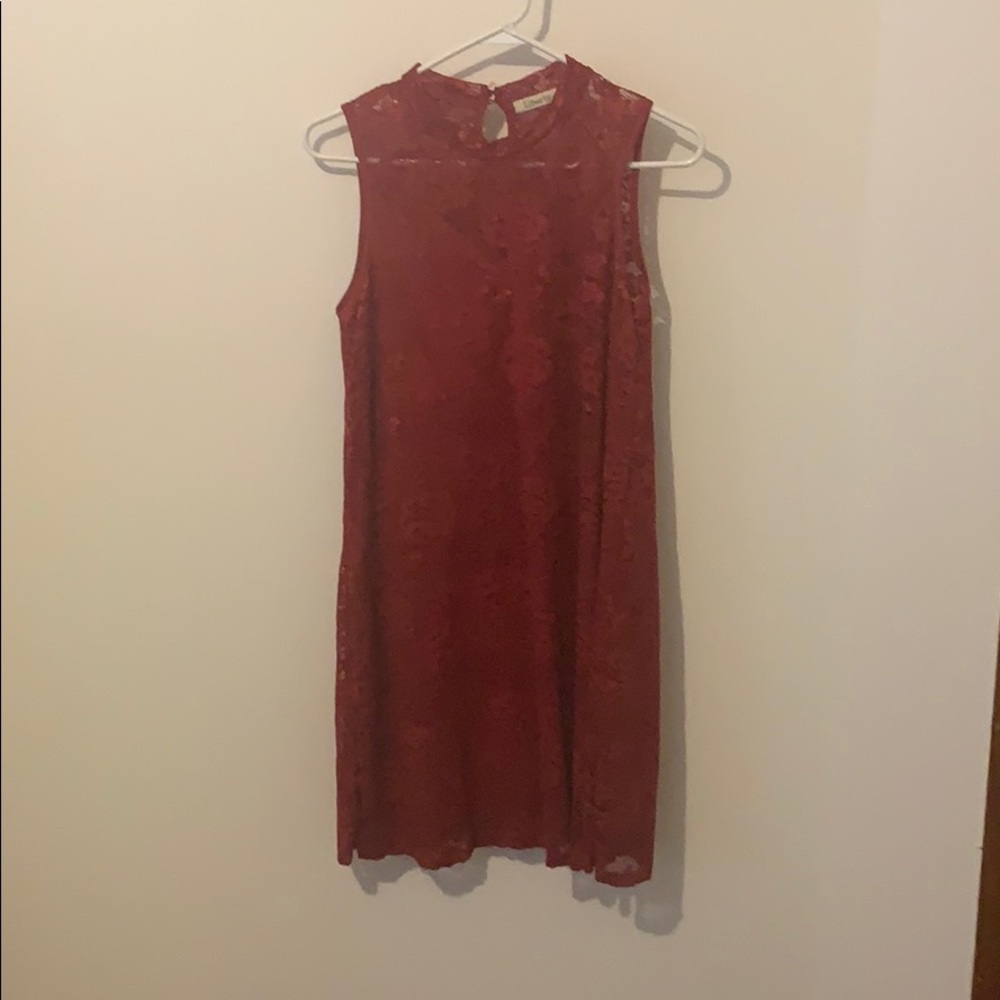 Red lace dress
